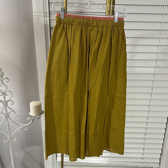 Olive Green Women's Skirt with Pink Accents - Picture 5 of 5